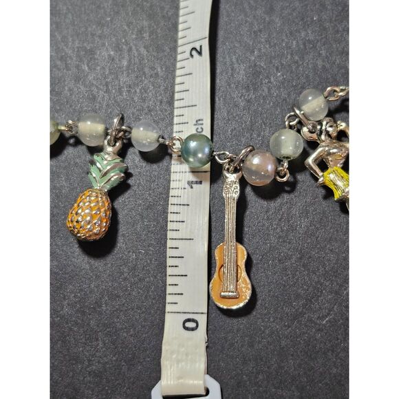 1950's Little Miss Brand Hawaii Charm Bracelet 7" Silver Tone Vintage - Picture 12 of 12